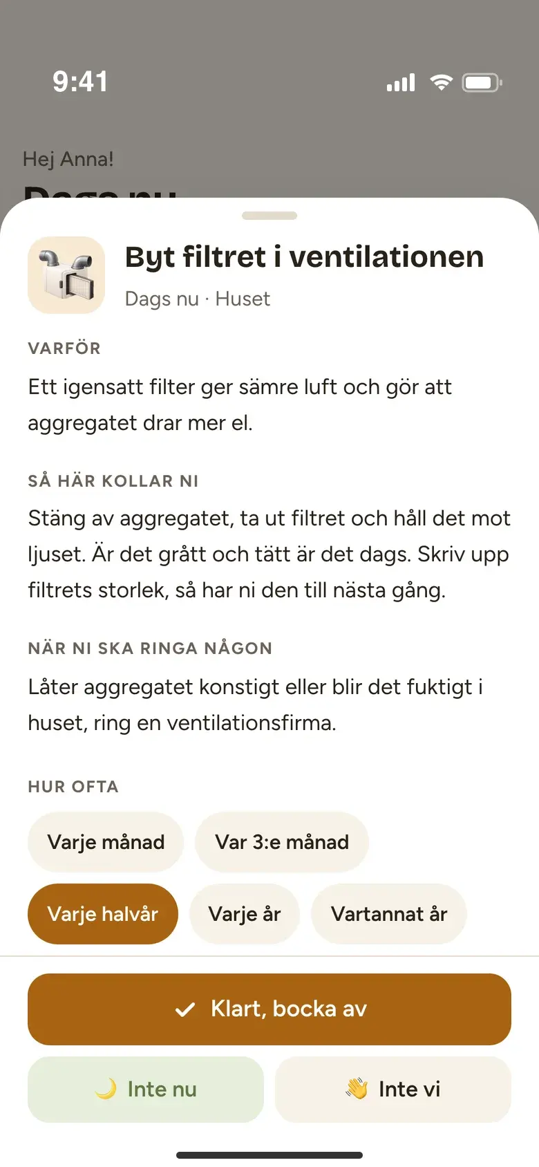 Rutinen för filtret i ventilationen